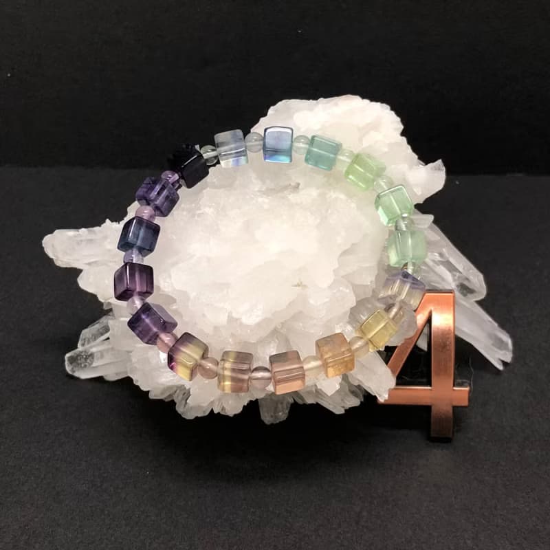 快速出貨天然螢石手鍊 方塊手鏈手鍊 瑩石 翡冷翠