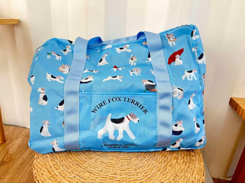 Wirefoxterrier 剛毛獵狐梗 水彩畫旅行袋