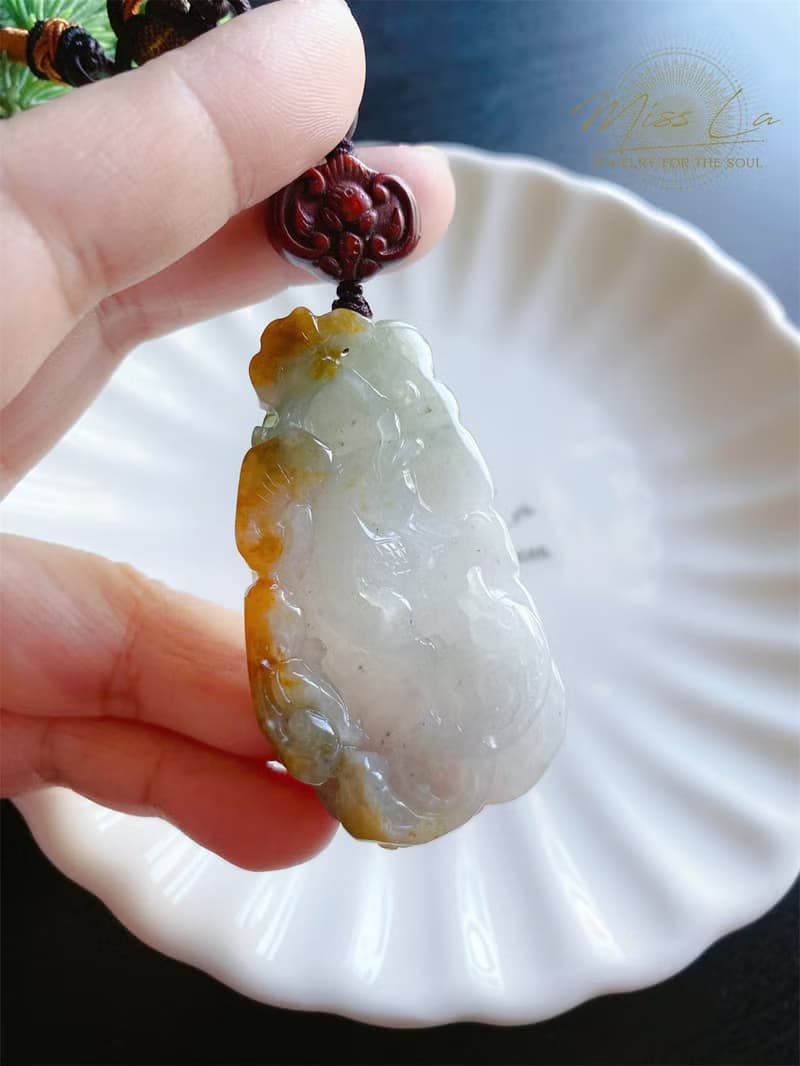 天然緬甸玉翡翠 黃翡 蝙蝠 鯉魚 包掛 財多富裕 富貴有餘 禮物