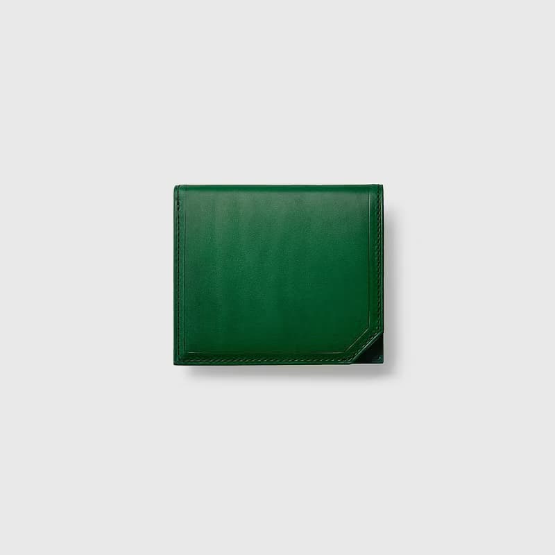 【福利商品】4U 對開錢包 綠色 微瑕商品出清 日本豐岡鞄
