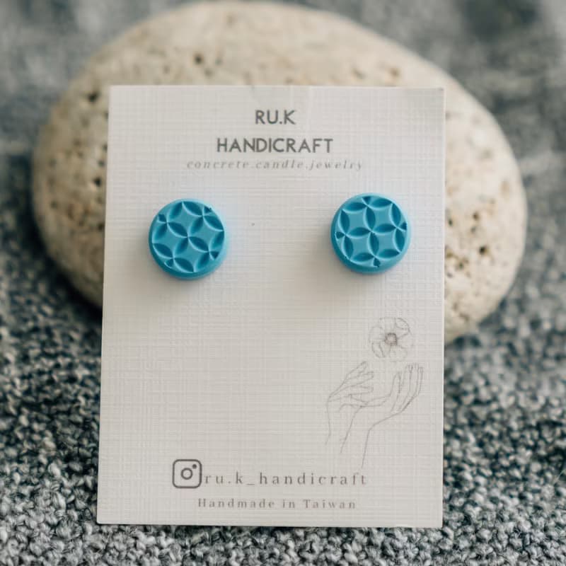 RUK 如是手作 復古圓形刻痕耳環