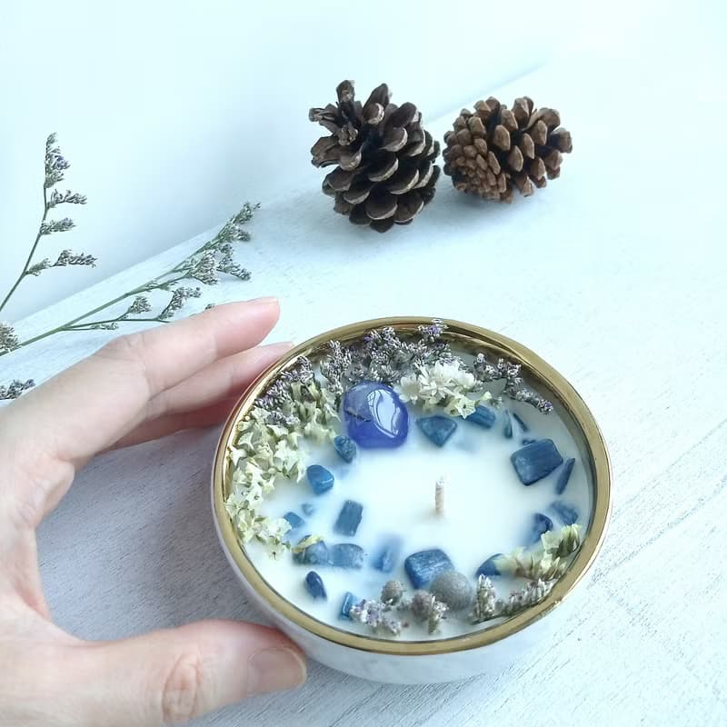 獨家 - 青金石 大理石碗 50g / 250g 大豆蠟香氛蠟燭 天然晶石