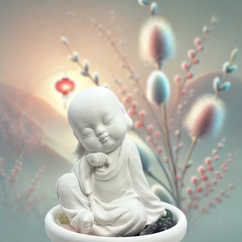 原創Q版公仔 精油擴香 五行水晶礦石淨念吉祥之一念水晶套組