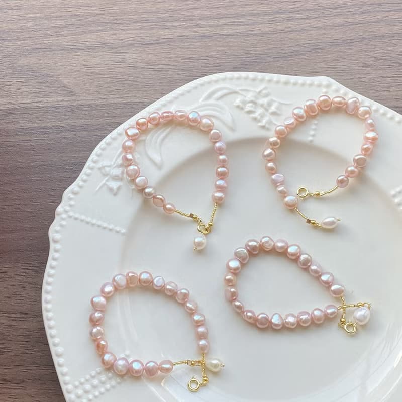 累累滿架紫金垂丨7A高亮天然淡水珍珠手鍊