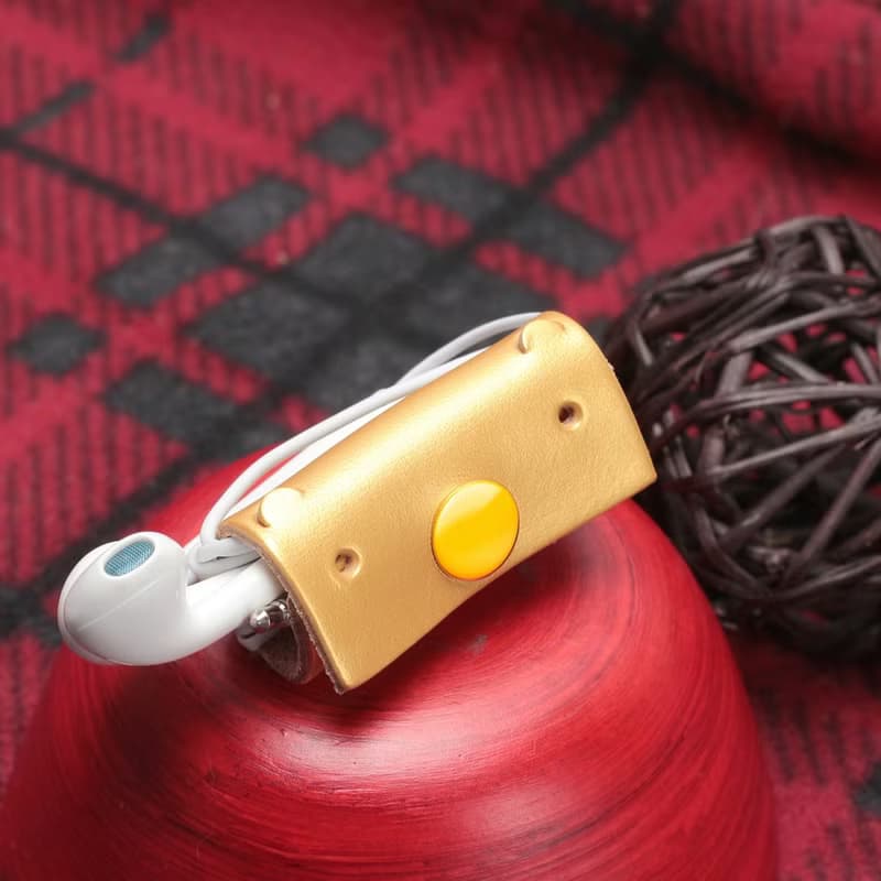 咚咚鏘~ 好幸運Loopy 真皮革手工耳機集線器(金)新年限定
