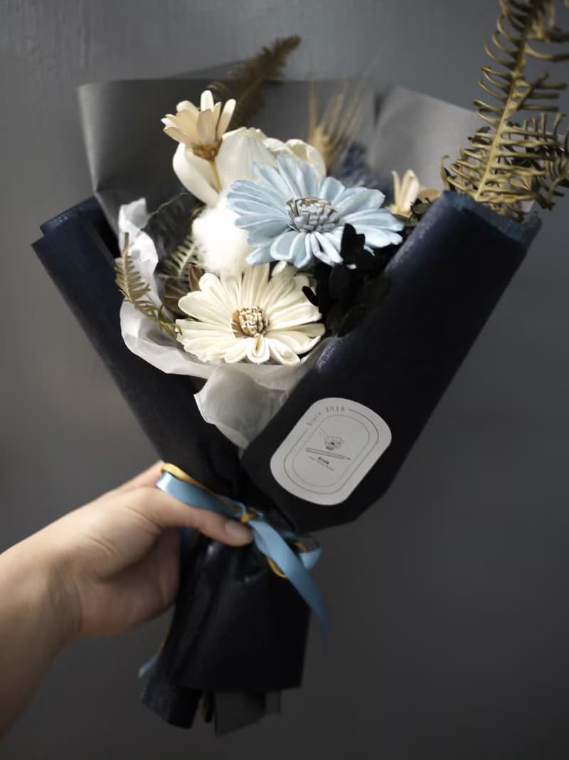 海洋藍白花束 | 香氛擴香花
