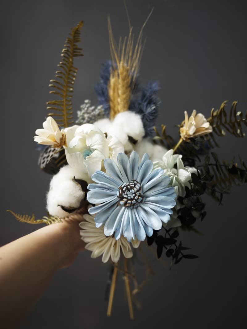 海洋藍白花束 | 香氛擴香花