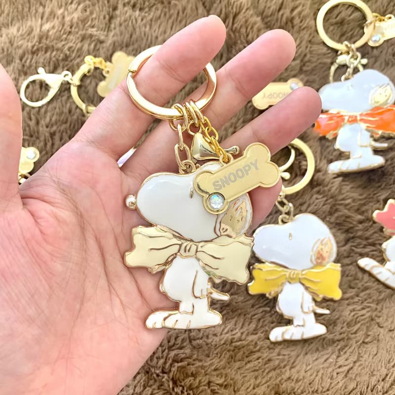 黃色Snoopy 史努比鑰匙圈吊飾 金工琺瑯史奴比