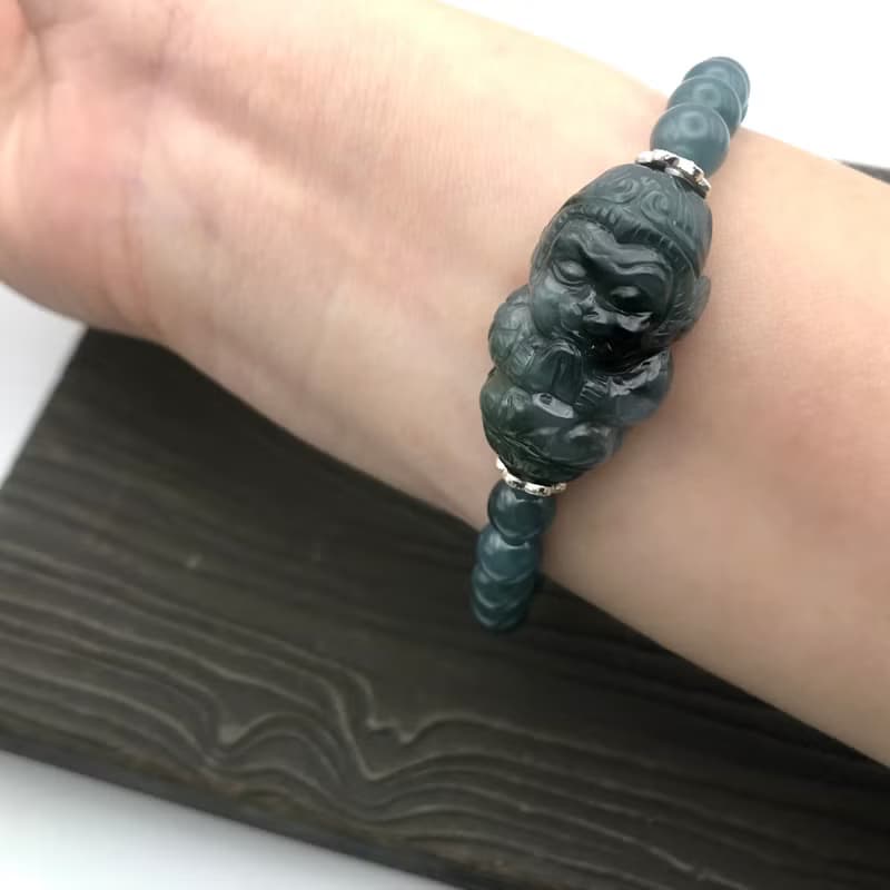 鬥戰聖佛-緬甸A貨糯冰底牛仔藍悟空/憾天/生日/禮物