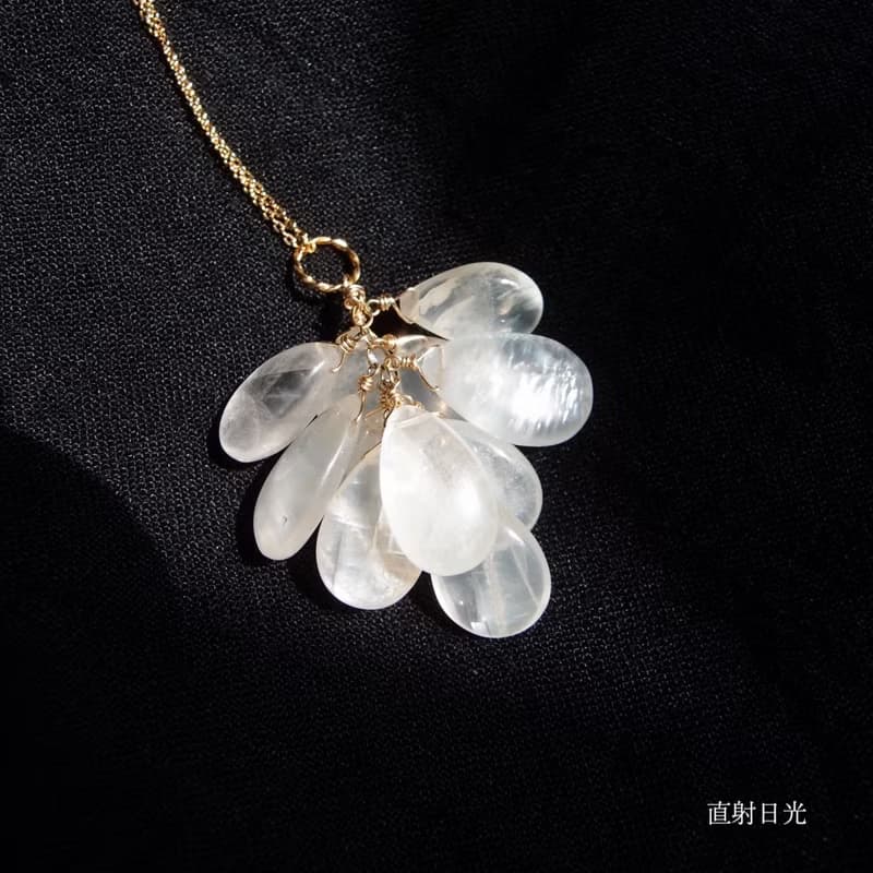 【K14gf】White Moonstone ホワイトムーンストーン・ネックレスチャーム Large