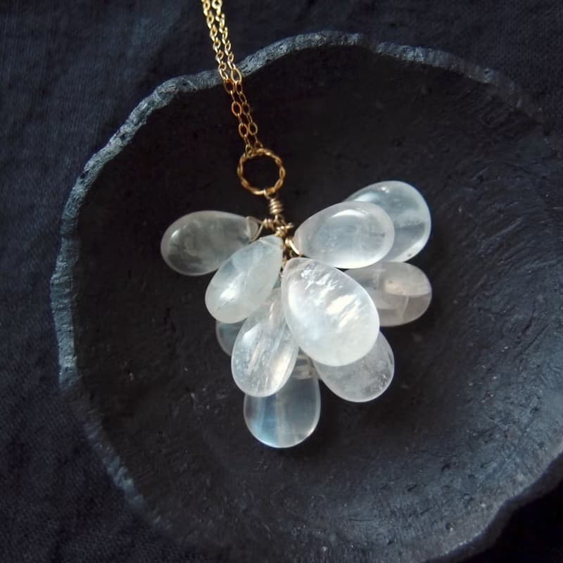 【K14gf】White Moonstone ホワイトムーンストーン・ネックレスチャーム Large