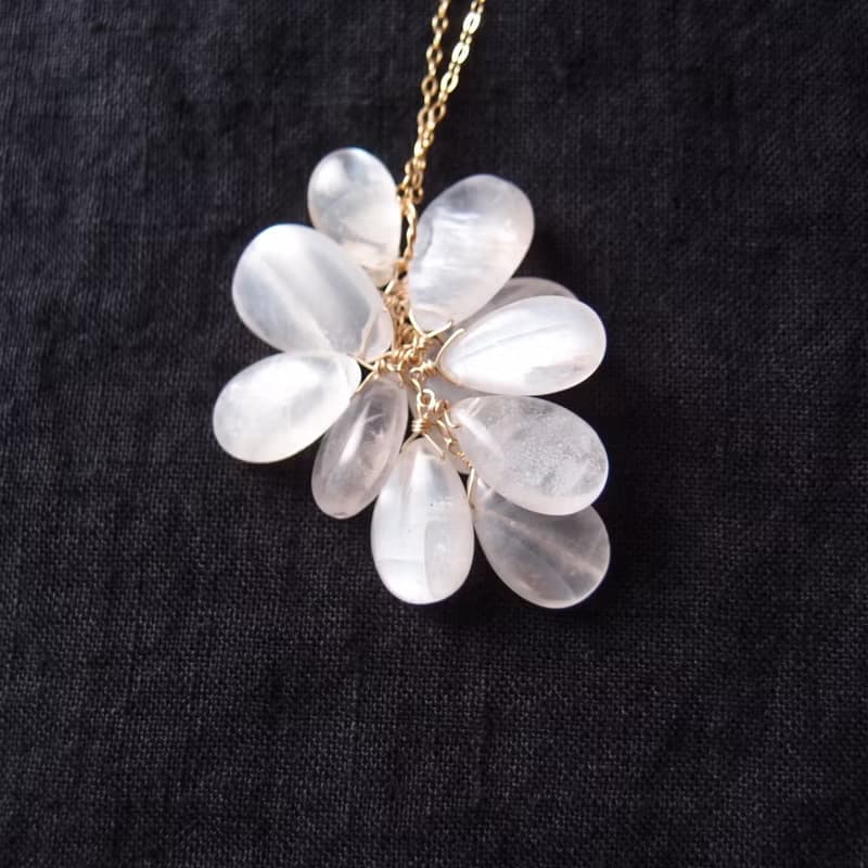 【K14gf】White Moonstone ホワイトムーンストーン・ネックレスチャーム Large
