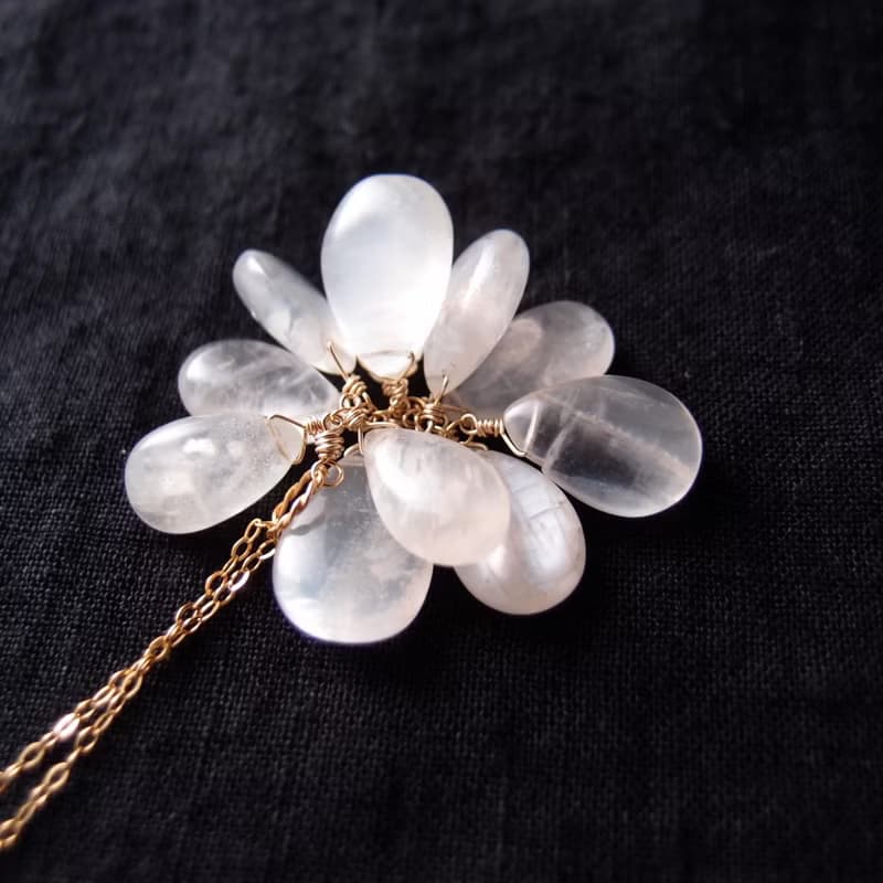 【K14gf】White Moonstone ホワイトムーンストーン・ネックレスチャーム Large