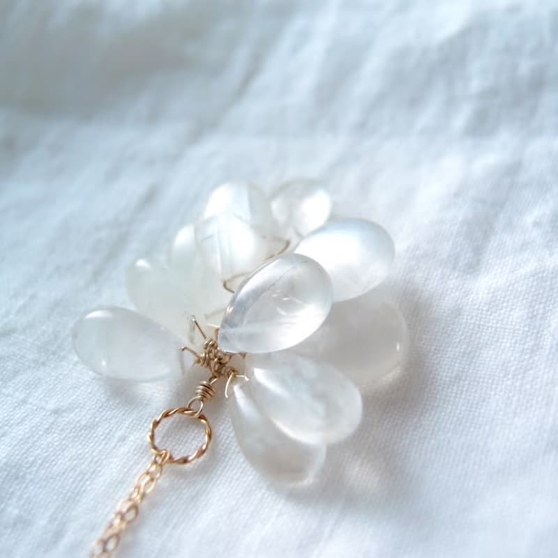 【K14gf】White Moonstone ホワイトムーンストーン・ネックレスチャーム Large