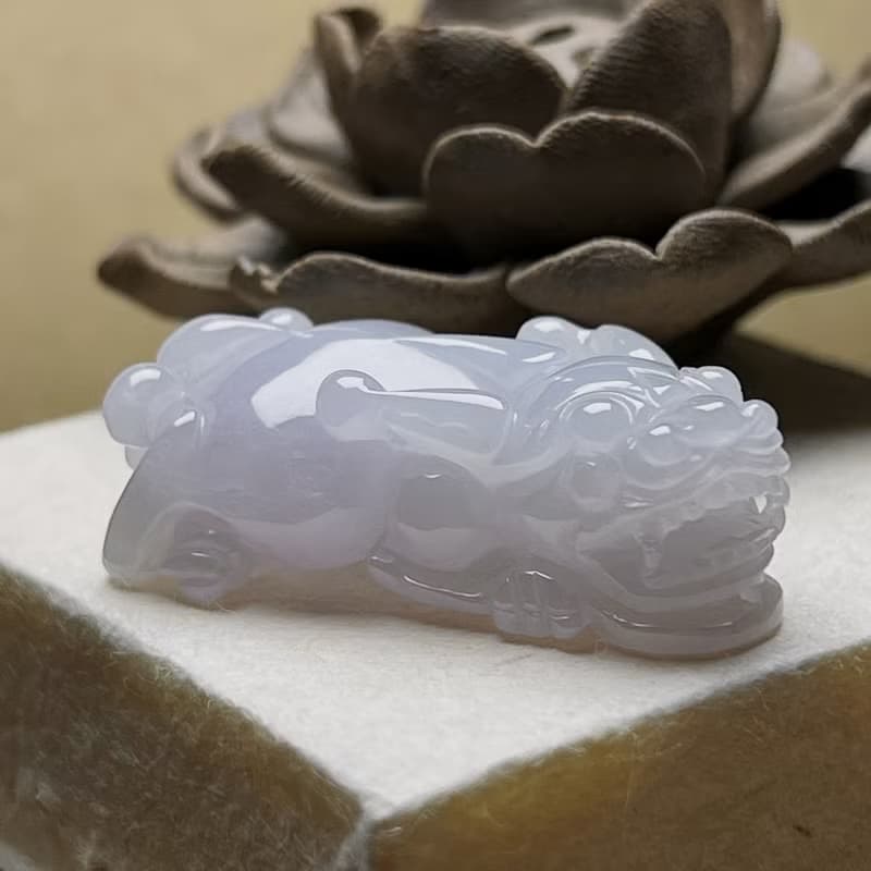 【招財神獸】冰種翡翠精雕三毛貔貅 | 天然緬甸玉翡翠A貨 | 送禮