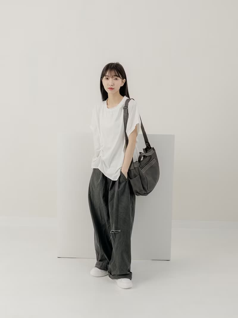 supportingrole 真皮簡約實用都會肩側背包 黑