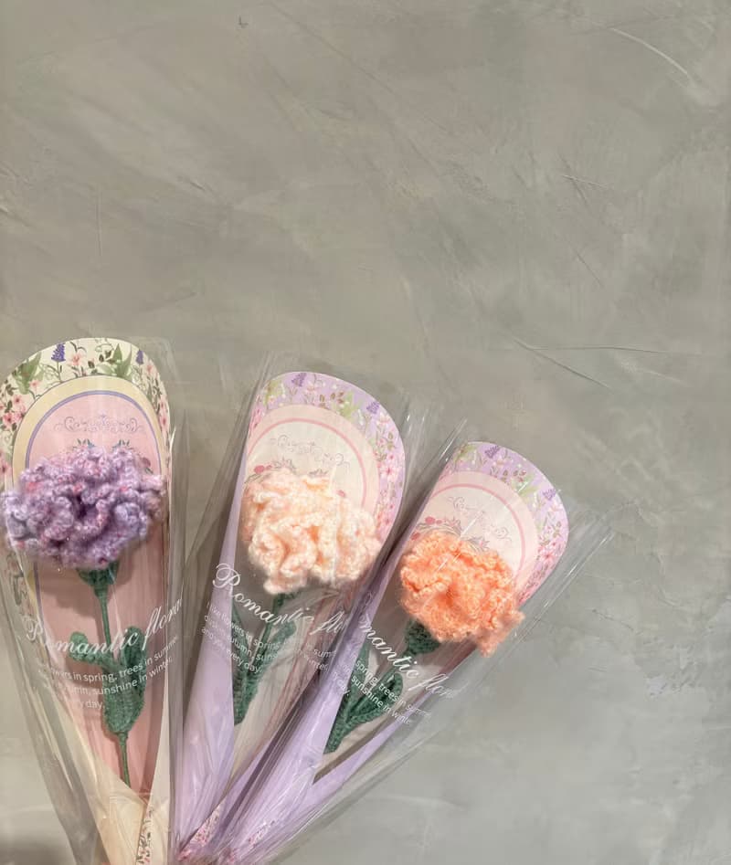 鉤織康乃馨花束