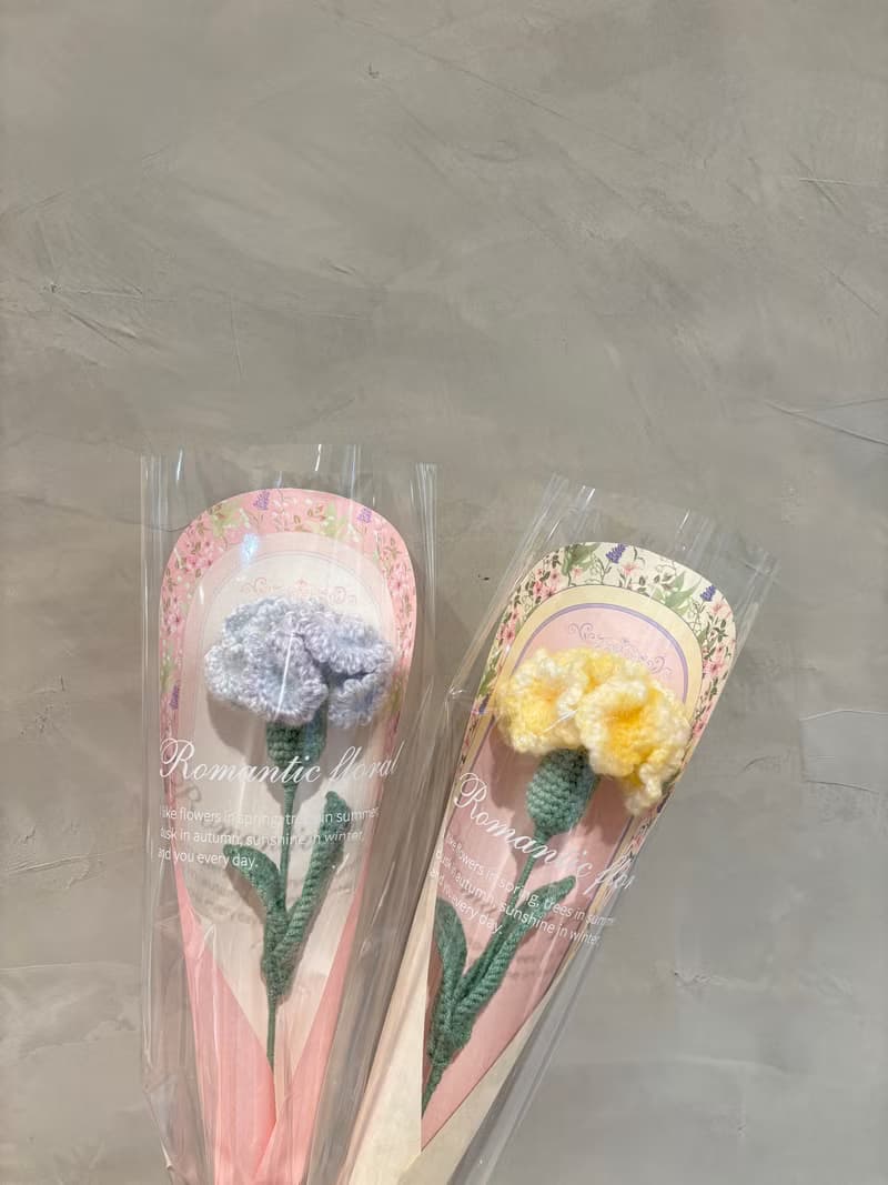 鉤織康乃馨花束