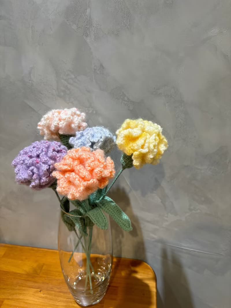 鉤織康乃馨花束