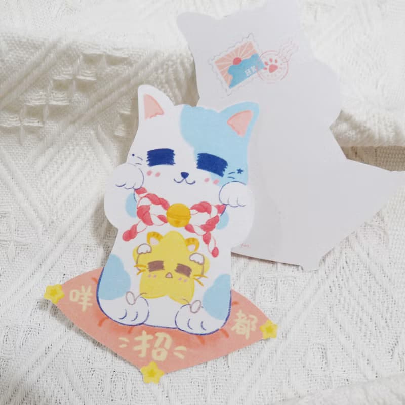 * 咩都招 招財貓 * 明信片