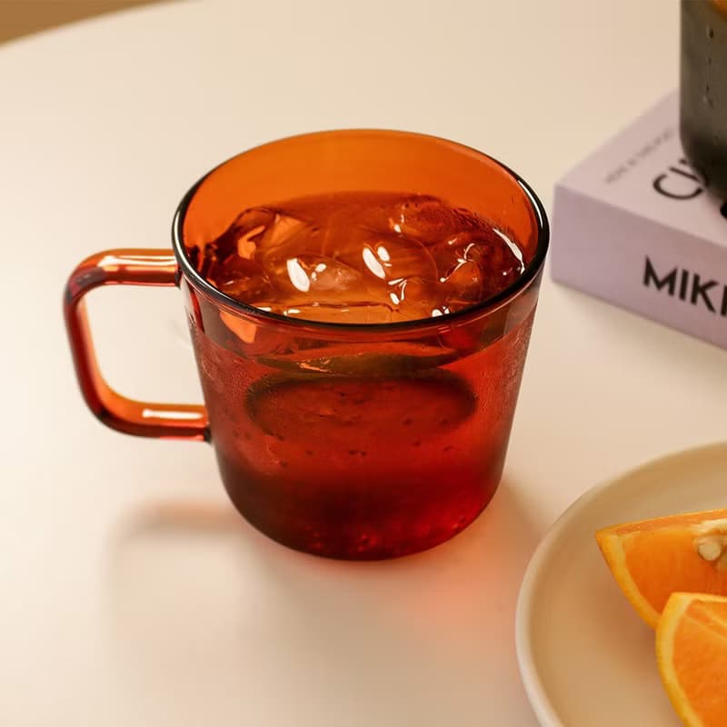 錐形單層把手杯-清透/琥珀/透黑色