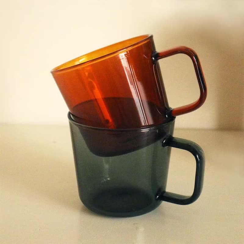 錐形單層把手杯-清透/琥珀/透黑色