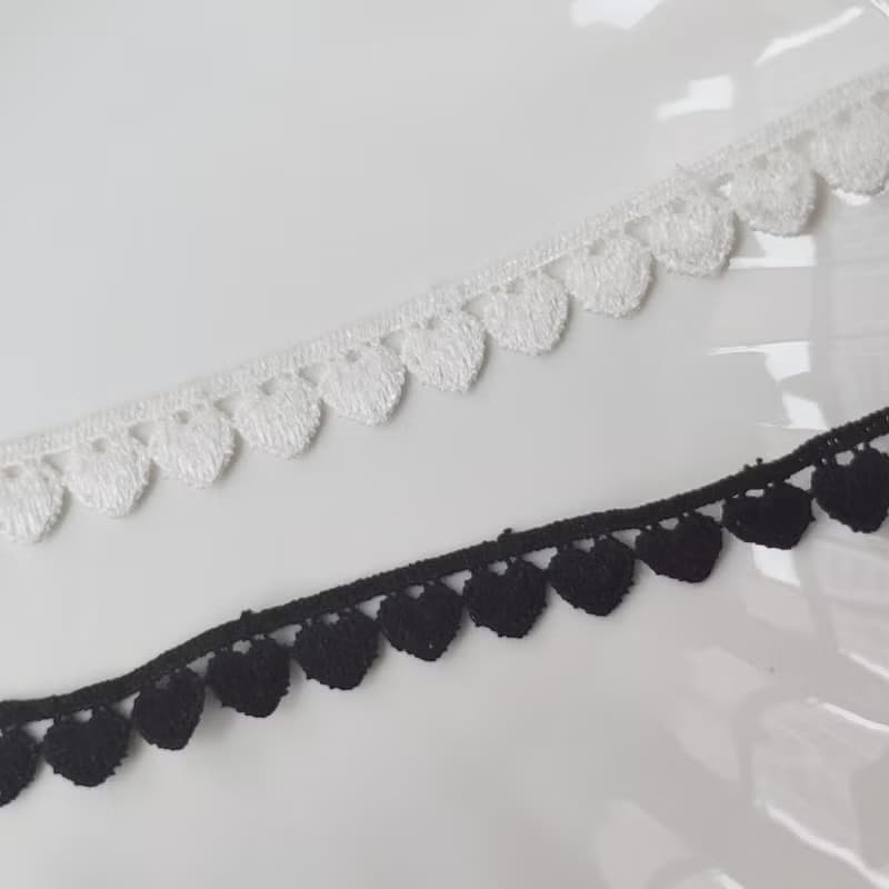 黑/白 小愛心蕾絲choker 可調長度 小清新森林系
