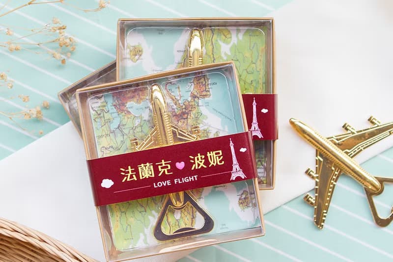 愛意飛行 復古飛機開瓶器(滿百份免費印名字) 桌上禮 迎賓禮 小物