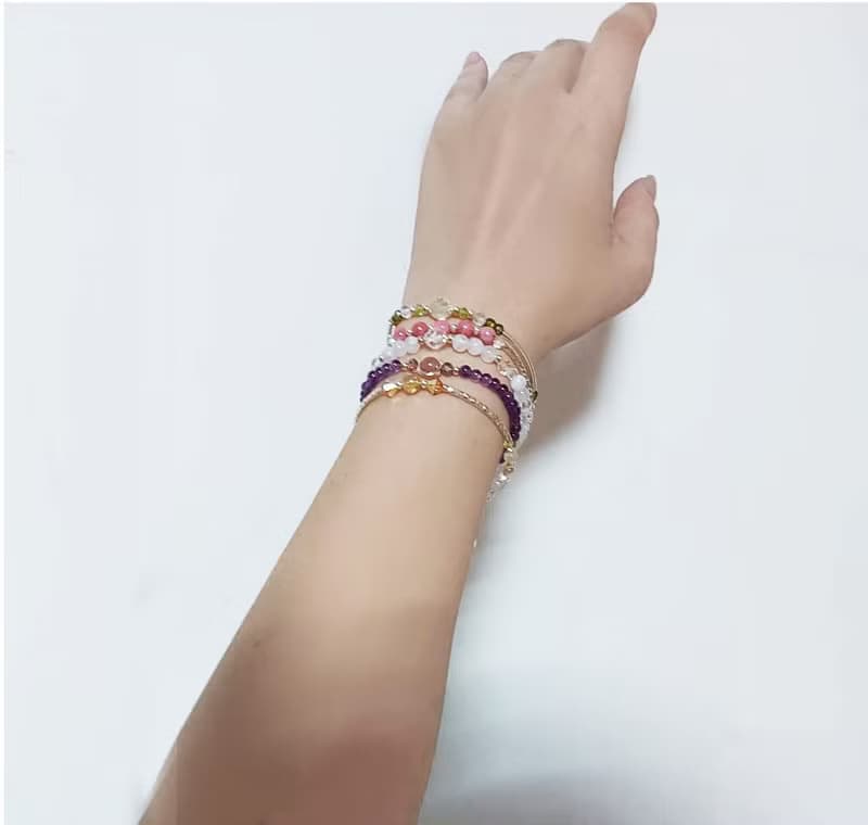 女神月光石 //月光石/白水晶純銀手鍊 /斯里蘭卡藍月光925純銀