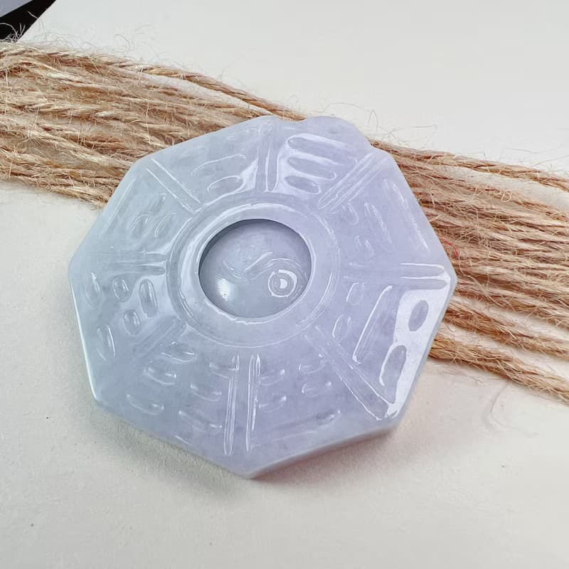 【擋煞‧避邪】紫羅蘭翡翠八卦項鍊 | 天然緬甸玉A貨翡翠 | 送禮