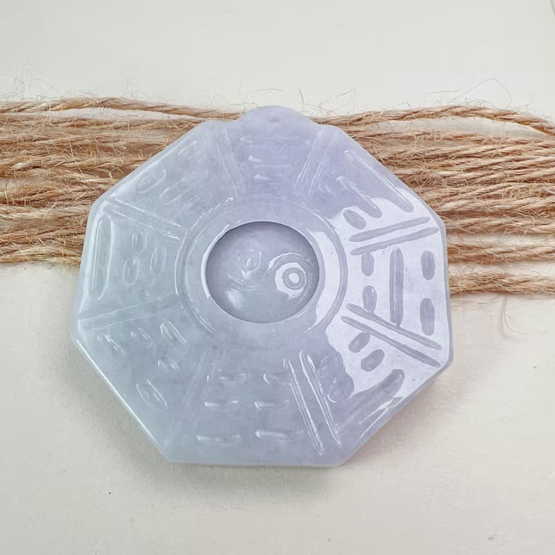 【擋煞‧避邪】紫羅蘭翡翠八卦項鍊 | 天然緬甸玉A貨翡翠 | 送禮