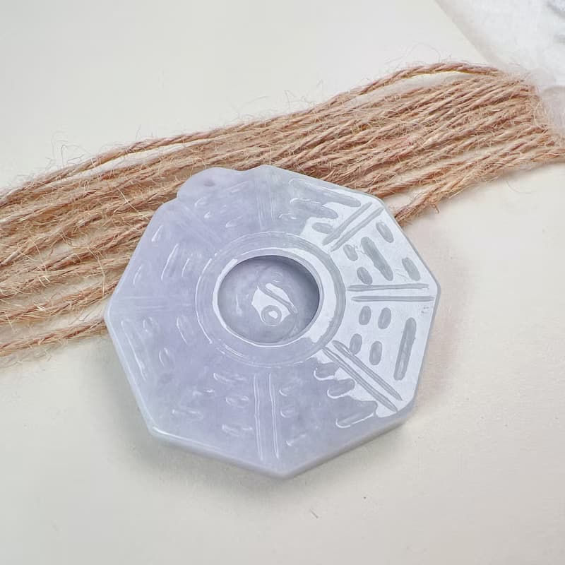 【擋煞‧避邪】紫羅蘭翡翠八卦項鍊 | 天然緬甸玉A貨翡翠 | 送禮