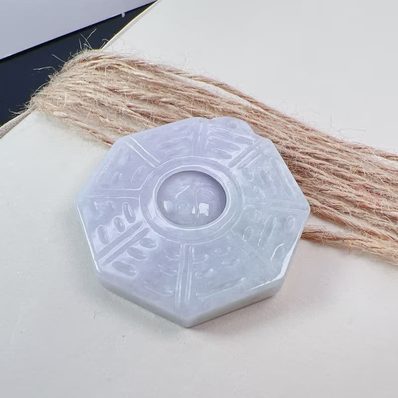 【擋煞‧避邪】紫羅蘭翡翠八卦項鍊 | 天然緬甸玉A貨翡翠 | 送禮
