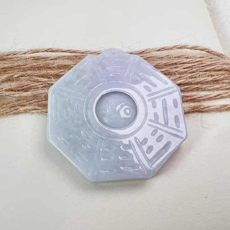 【擋煞‧避邪】紫羅蘭翡翠八卦項鍊 | 天然緬甸玉A貨翡翠 | 送禮
