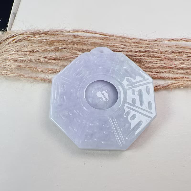 【擋煞‧避邪】紫羅蘭翡翠八卦項鍊 | 天然緬甸玉A貨翡翠 | 送禮