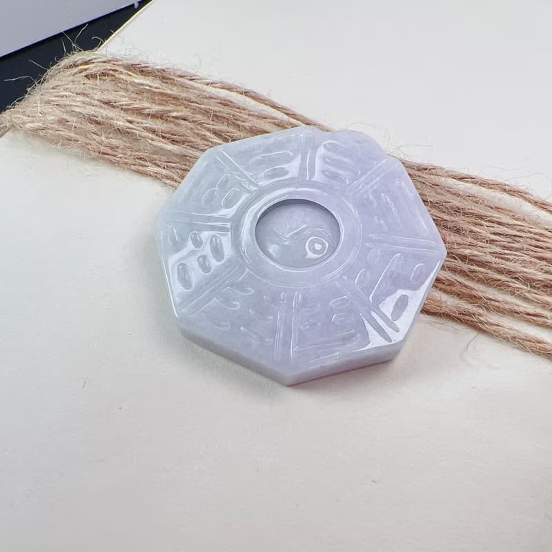 【擋煞‧避邪】紫羅蘭翡翠八卦項鍊 | 天然緬甸玉A貨翡翠 | 送禮