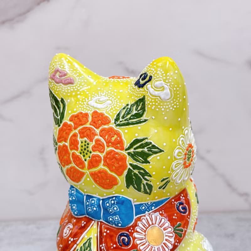 【金願如意】日本九谷燒招財貓 | 禱告黃盛
