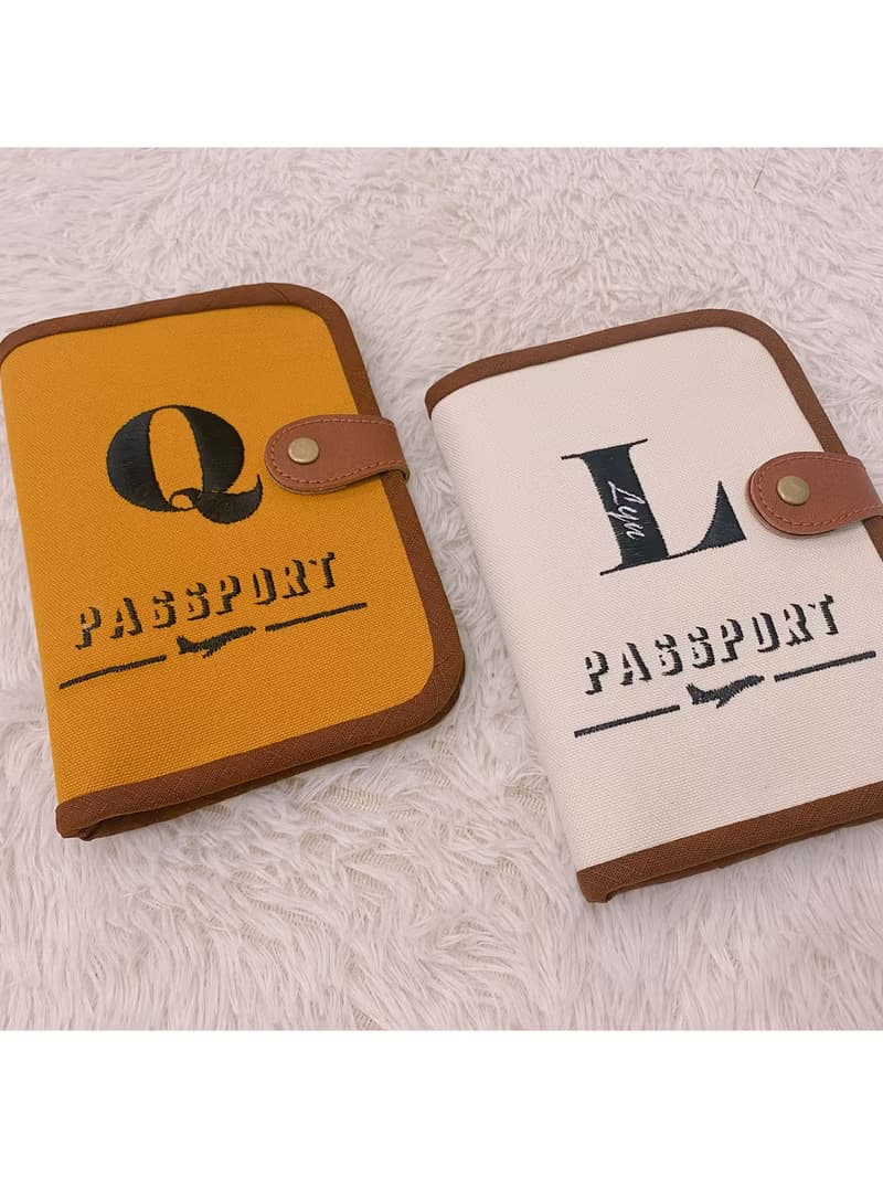 刺繡字母護照套  英文名字 結婚情人節 畢業禮物 出國 交換禮