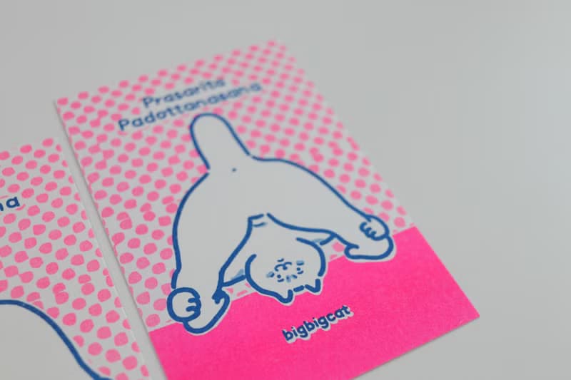 big big cat postcard - Prasarita Padottanasana