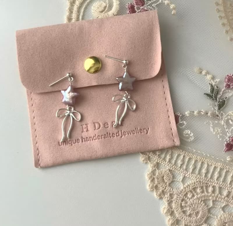 YuanPearl天然極光巴洛剋星星珍珠設計款珍珠耳釘耳環純銀耳飾