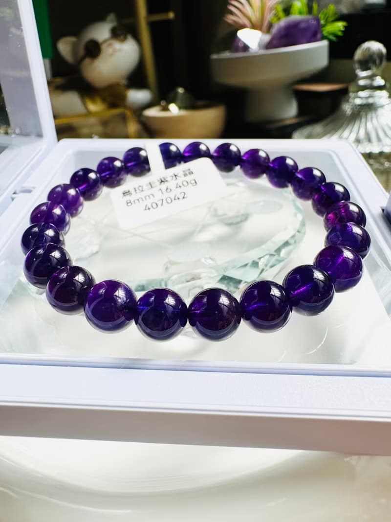 精品濃色烏拉圭紫水晶8mm16.40g著名智慧之石貴人緣廣結人緣