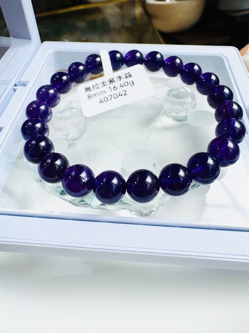 精品濃色烏拉圭紫水晶8mm16.40g著名智慧之石貴人緣廣結人緣