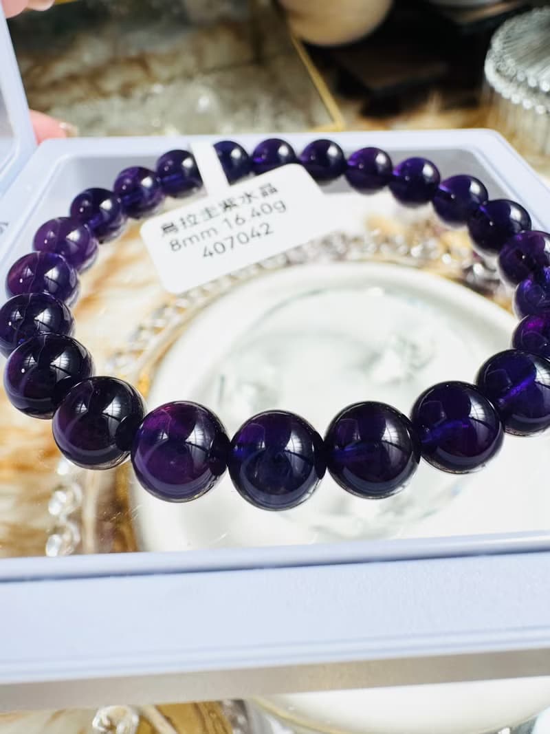 精品濃色烏拉圭紫水晶8mm16.40g著名智慧之石貴人緣廣結人緣