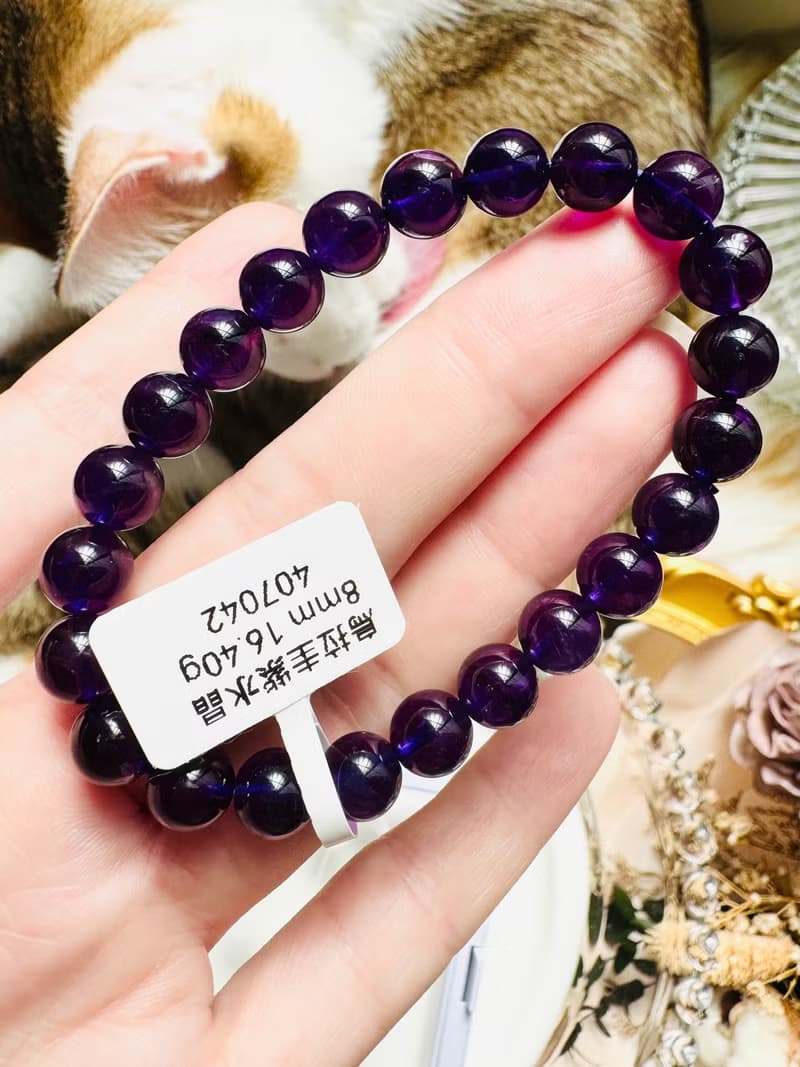 精品濃色烏拉圭紫水晶8mm16.40g著名智慧之石貴人緣廣結人緣