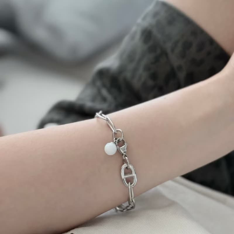 不鏽鋼 簡約豬鼻母乳手鍊 寵物毛 胎毛 臍帶