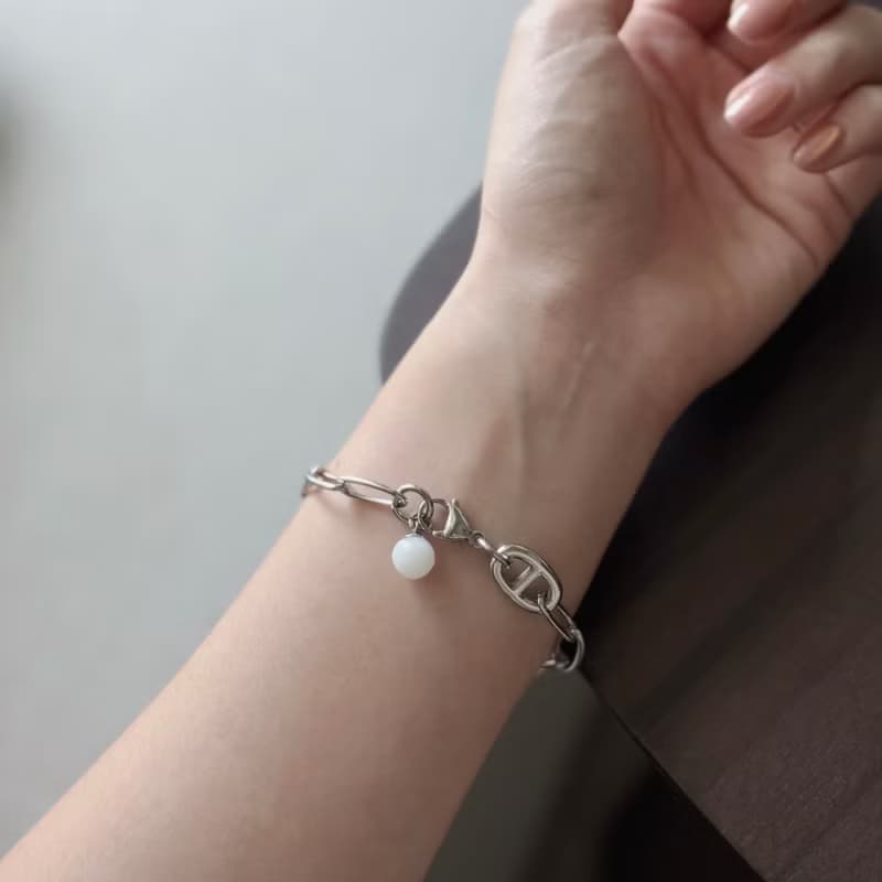 不鏽鋼 簡約豬鼻母乳手鍊 寵物毛 胎毛 臍帶