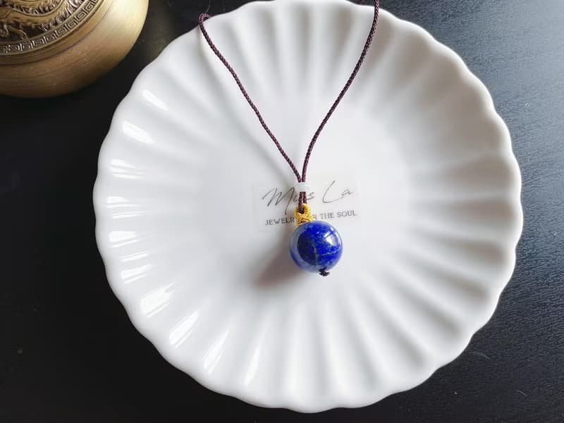 翡翠 護身藥師珠 青金石 手作吊墜 水晶 項鍊 禮物 長輩禮
