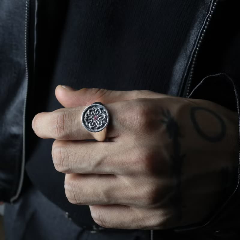 Korea traditional DanCheng Silver ring / Cheong - 6 (大)