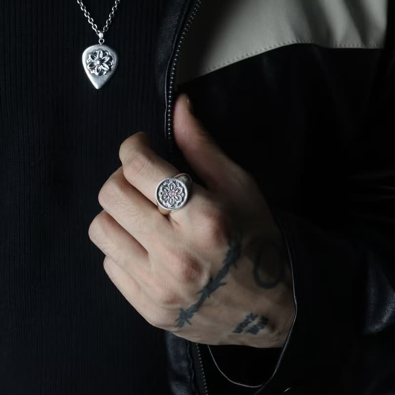 Korea traditional DanCheng Silver ring / Cheong - 6 (大)