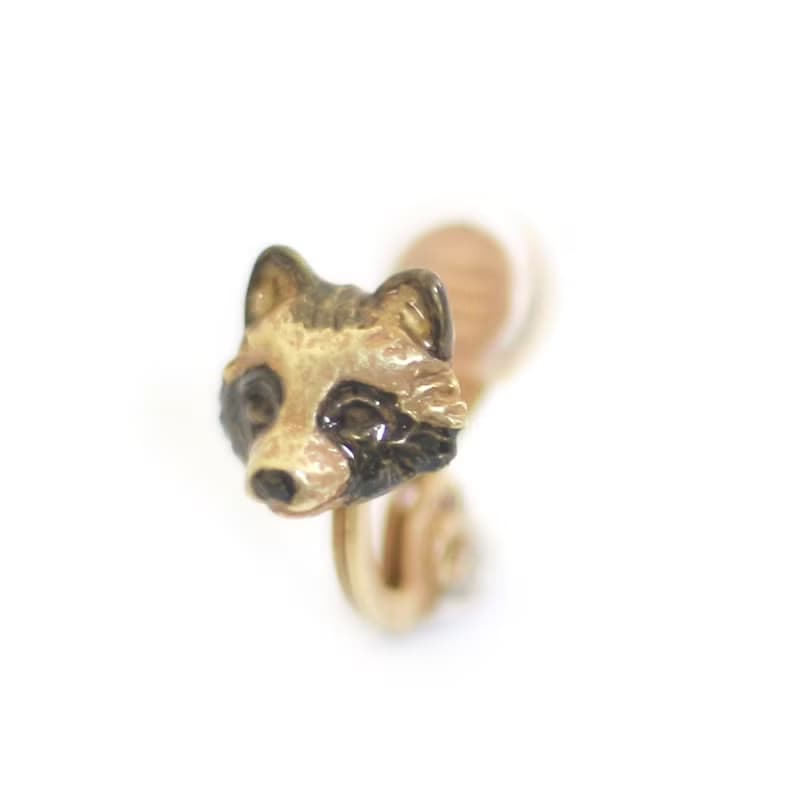 たぬきつイヤリング Racoon Dog and Fox Earring EA130